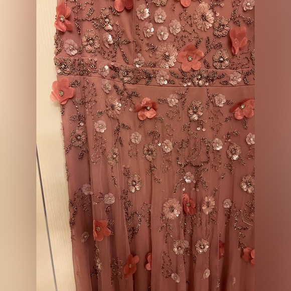 Mac Duggal Blush Floral Midi Dress - Picture 8 of 16